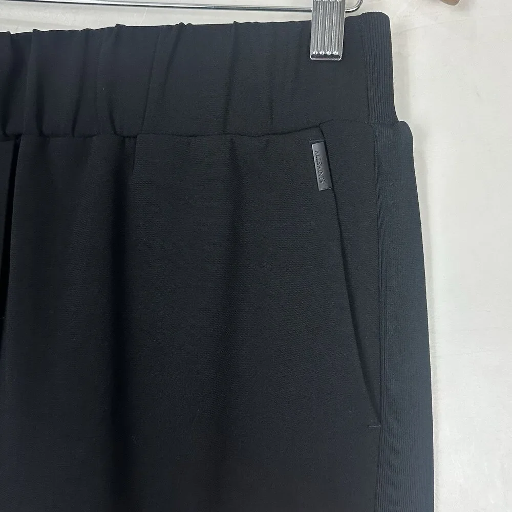 ALLSAINTS Tia Jogger Trousers High Rise Black Tailored Chic Minimalist Edgy Luxe